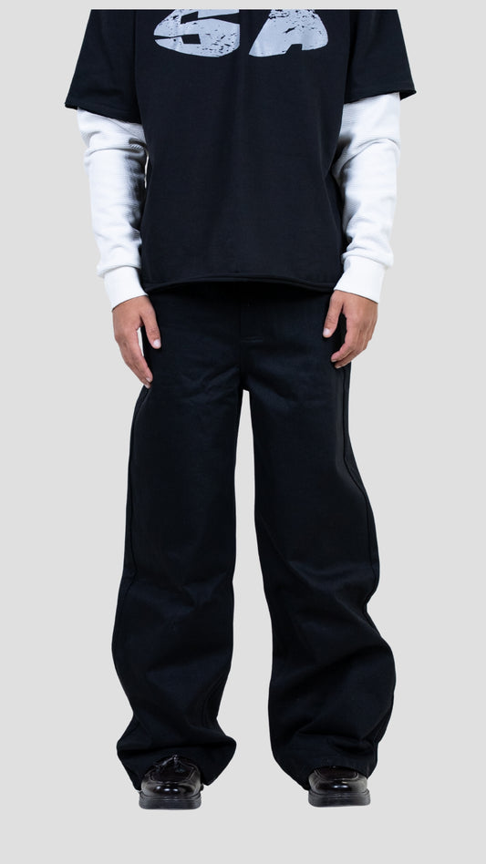 "WEAR AND TEAR" BLACK DENIM JEANS