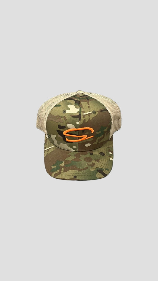 SPIRITUAL ARMY CAMO TRUCKER | ORANGE